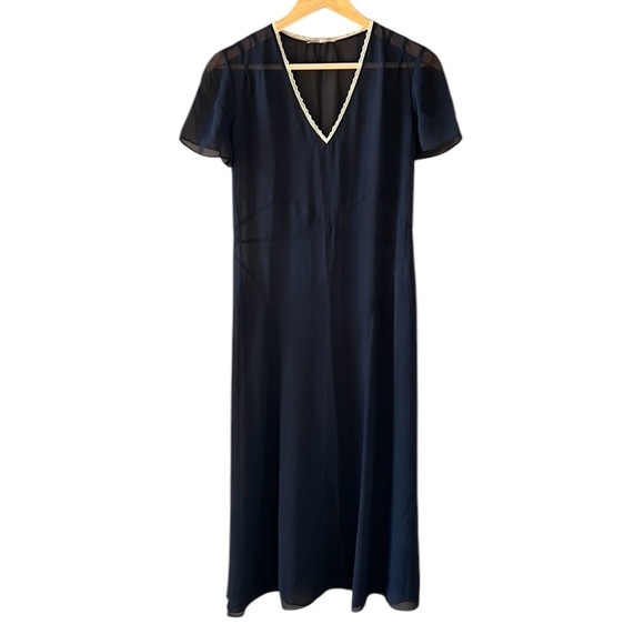 Armand Ventilo Sz 40 (Sz M US) Sheer Silk Midi Maxi Dress - Picture 2 of 11